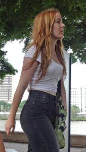 Fit red head teen in highband jeans and crop top (2).jpg image hosted at ImgWallet.com