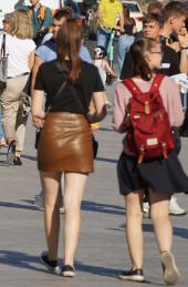 Brown leather skirt 05.jpg image hosted at ImgWallet.com